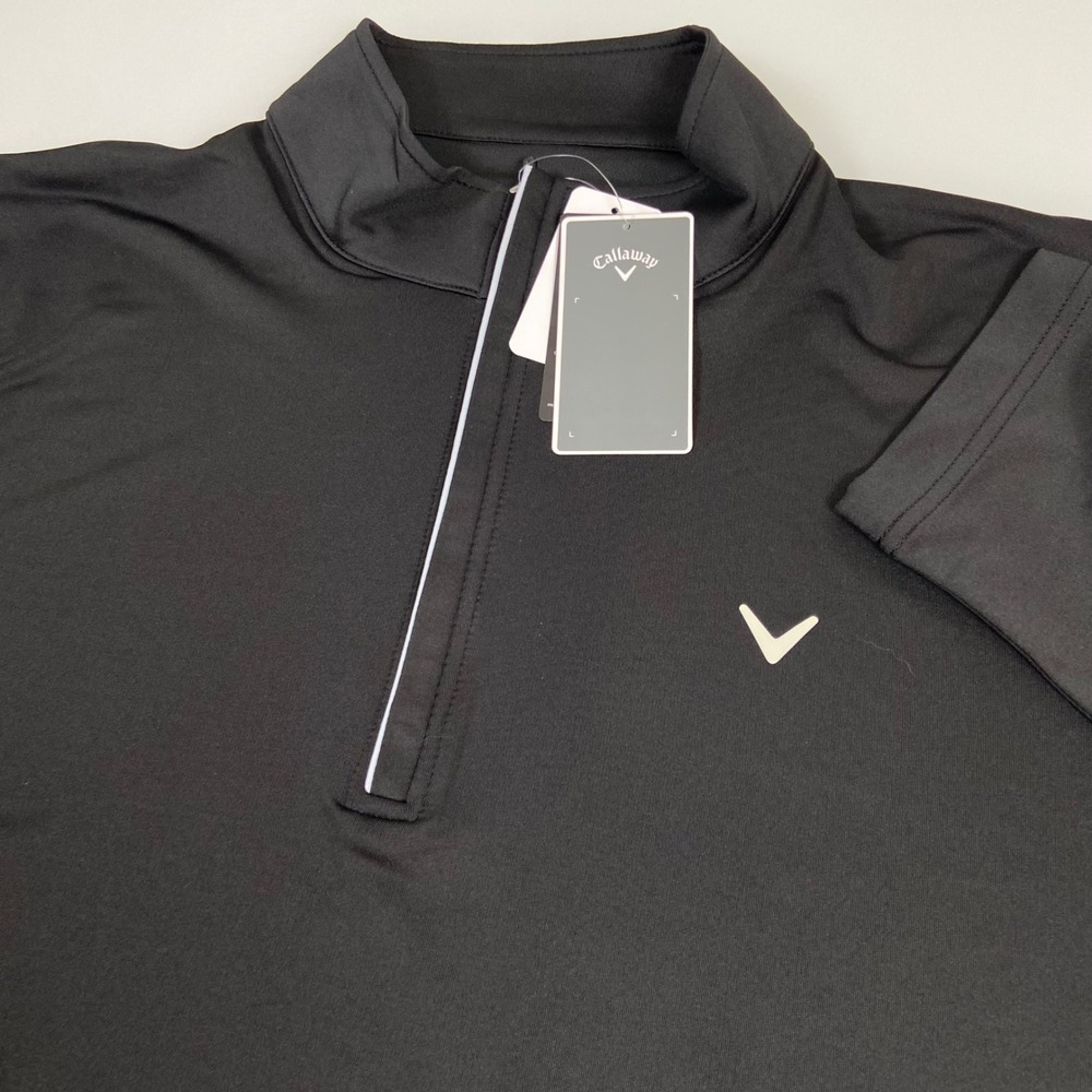 Callaway Mens XXL Black 1/4 Zip Pullover NWT Opti-Dri UPF 50 Golf Lightweight